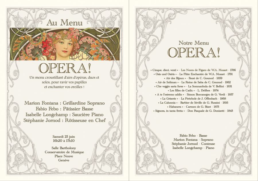 Affiche de « Au Menu : OpérA », Fête de la Musique de Genève 2022