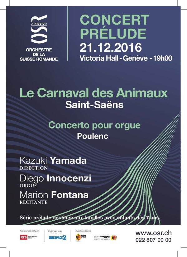 Affiche — Concert Prélude — Le Carnaval des animaux
